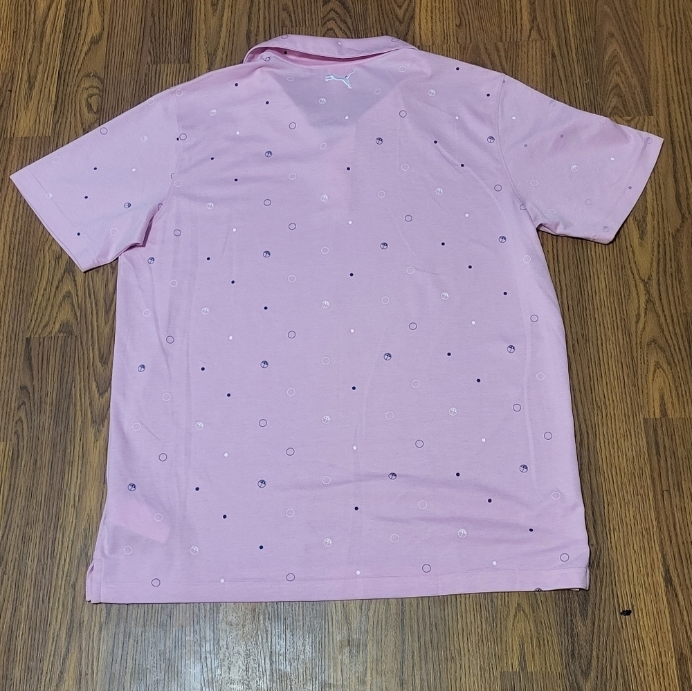 Men’s XL Puma Arnold Palmer Colab Golf Polo Shirt Pink Performance Wear C10 - Picture 7 of 8